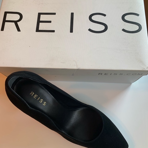 REISS Suede Black Harper Pumps EU 39 - Picture 5 of 7
